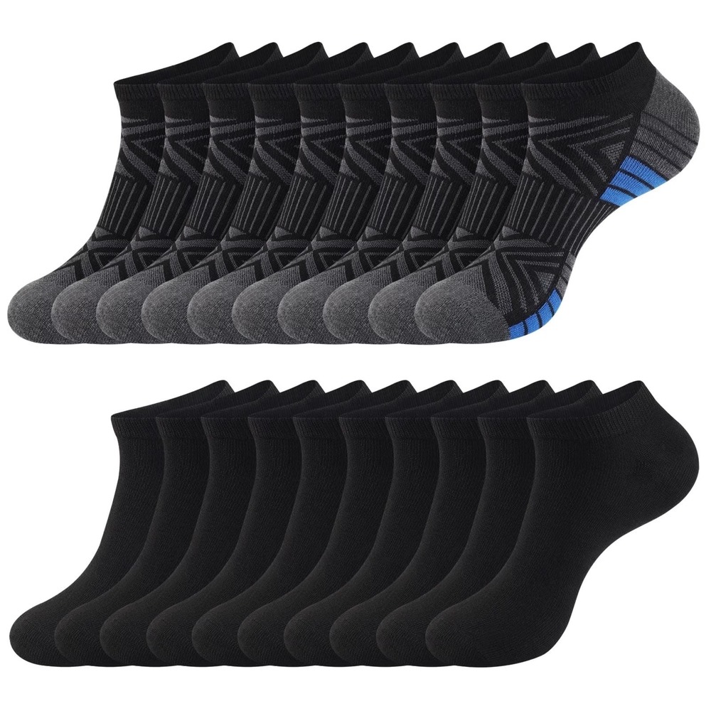 LOOIKOOS 9 Pairs Mens Ankle Socks Lightweight Athletic Sports Running Short Low